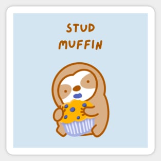 Stud Muffin Blueberry Muffin Sloth Sticker